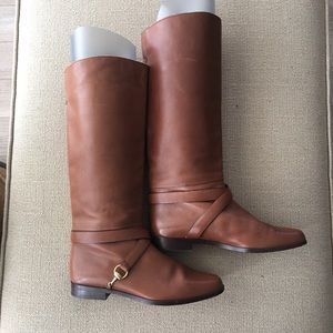 Brown horsebit leather Gucci boots